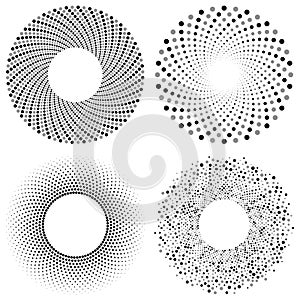Rounded circle dot pattern vector set