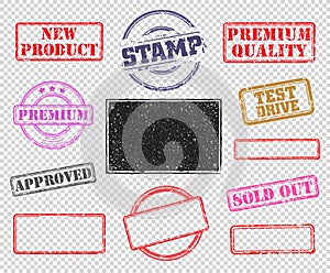 Set of rubber stamps