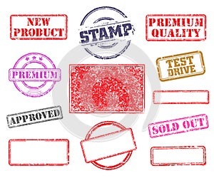Set of rubber stamps