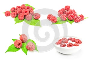 Set of rubusberry isolated on white