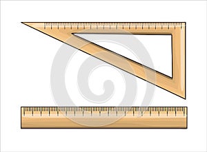 Set of ruler icons. Vector colored stationery, measuring materials, office or school supplies isolated on white background.