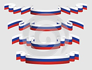 Set of russian ribbons in flag colors.