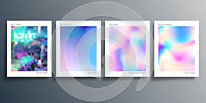 Set s colorful gradient posters with a motivational quote. Vector illustration
