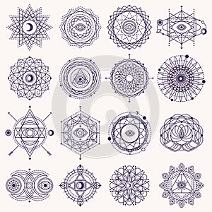 Set of Sacred Geometry Signs photo