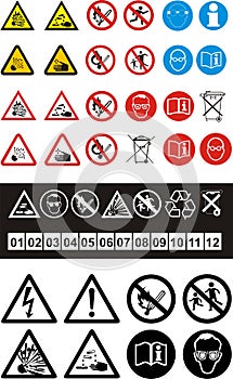 Set of safety symbols