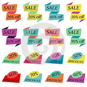 Set of Sale Discount Labels, Tags, Emblems