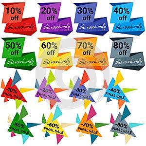 Set of Sale Discount Labels, Tags, Emblems