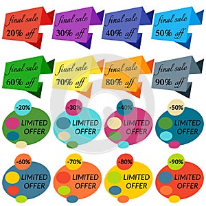 Set of Sale Discount Labels, Tags, Emblems.