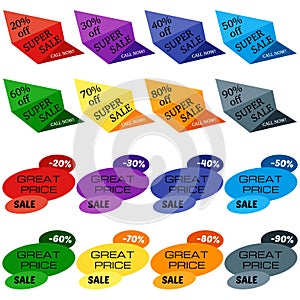 Set of Sale Discount Labels, Tags, Emblems.