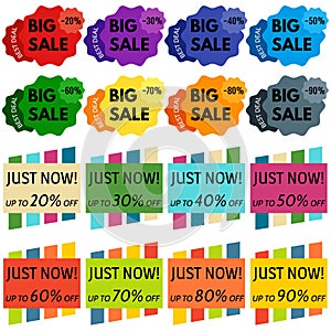 Set of Sale Discount Labels, Tags, Emblems