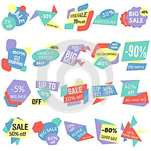 Set of Sale Discount Labels, Tags, Emblems.