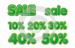 Set of sale and discount tags in 3d style