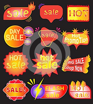 set of sale labels.Price discount promotion banner