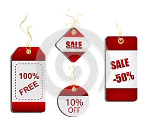 Set of Sale tags and labels in rectangle and circle shape for template