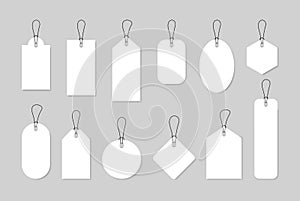 Set of sale tags and labels, template shopping labels. Blank, discount and price tags on paper. Special offer. Vintage. Vector