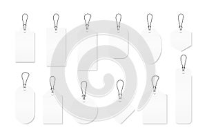 Set of sale tags and labels, template shopping labels. Blank, discount and price tags on paper. Special offer. Vintage. Vector