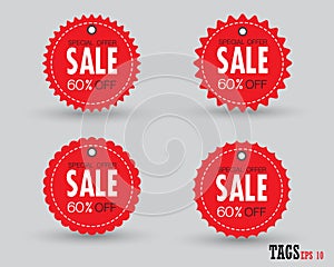 Set of sale tags with. Vector labels special offer for design ba