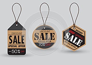 Set of sale tags with. Vector labels special offer for design ba