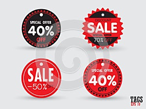 Set of sale tags with. Vector labels special offer for design ba