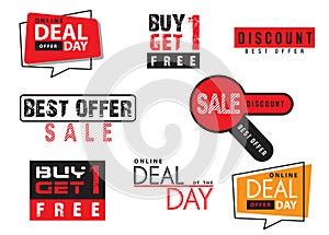 Set of sale tags with. Vector labels special offer for design banners and flyers on white background