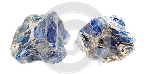 set of samples of benitoite natural stone isolated
