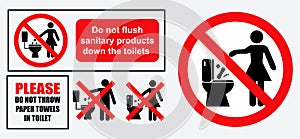 Set of sanitary sign. easy to modify