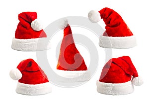 Set santa hat isolated photo