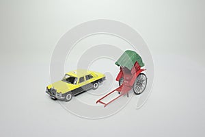 a set of scale model of old transport