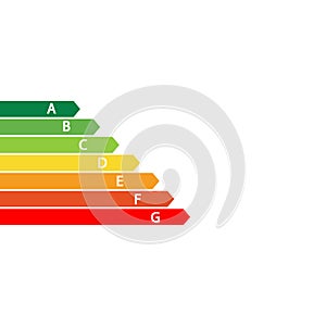 set of scales for measuring energy level. Energy efficiency concept. Vector illustration eps 10