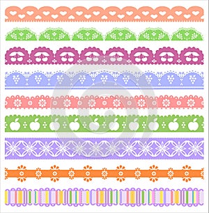 Set of scalloped vector borders