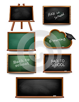 Set of school board blackboards. Back to school.