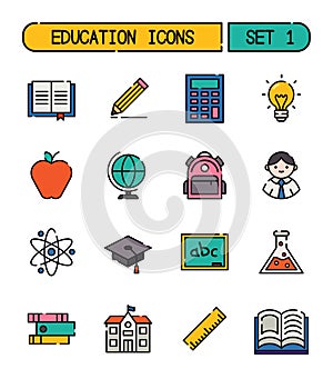 Set Of School And Education Icons