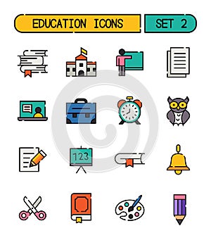 Set Of School And Education Icons