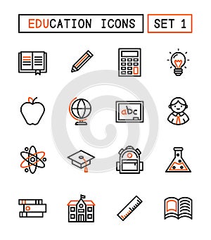 Set Of School And Education Icons