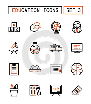 Set Of School And Education Icons