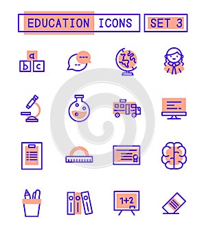 Set Of School And Education Icons