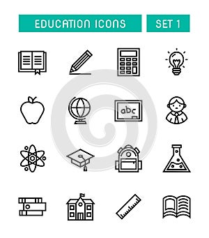 Set Of School And Education Icons