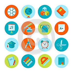 Set of school and education icons.