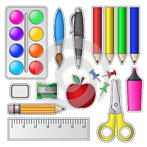 Set of School Tools and Supplies