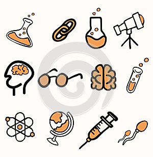 Set of Science doddle sign concepts