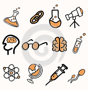 Set of Science doddle sign concepts photo