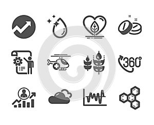 Set of Science icons, such as Career ladder, Chemical formula, Audit. Vector