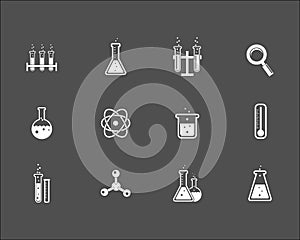 Un impostato composto da scienza un ricerca icone 