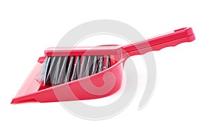 Set of scoop and brush isolated over white background