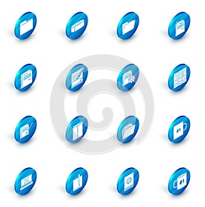 Set Scotch, Document folder, File document and paper clip, Blank notebook pen, pencil with eraser, Office folders papers