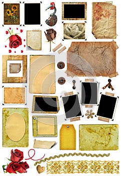 A set of scrap elements, photo edges photo