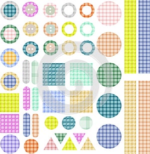 Set of scrapbook design elements - frames, buttons