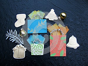 Set of scrapbook stickers Christmas materials