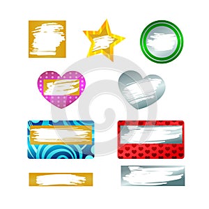 Set of Scratch and Win Game Card Icons Isolated on White Background. Lottery Coupon, Luck or Lose Chance Graphic Element