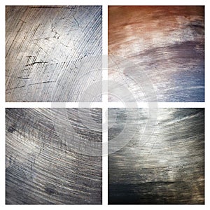 Set of scratched grunge metal textures